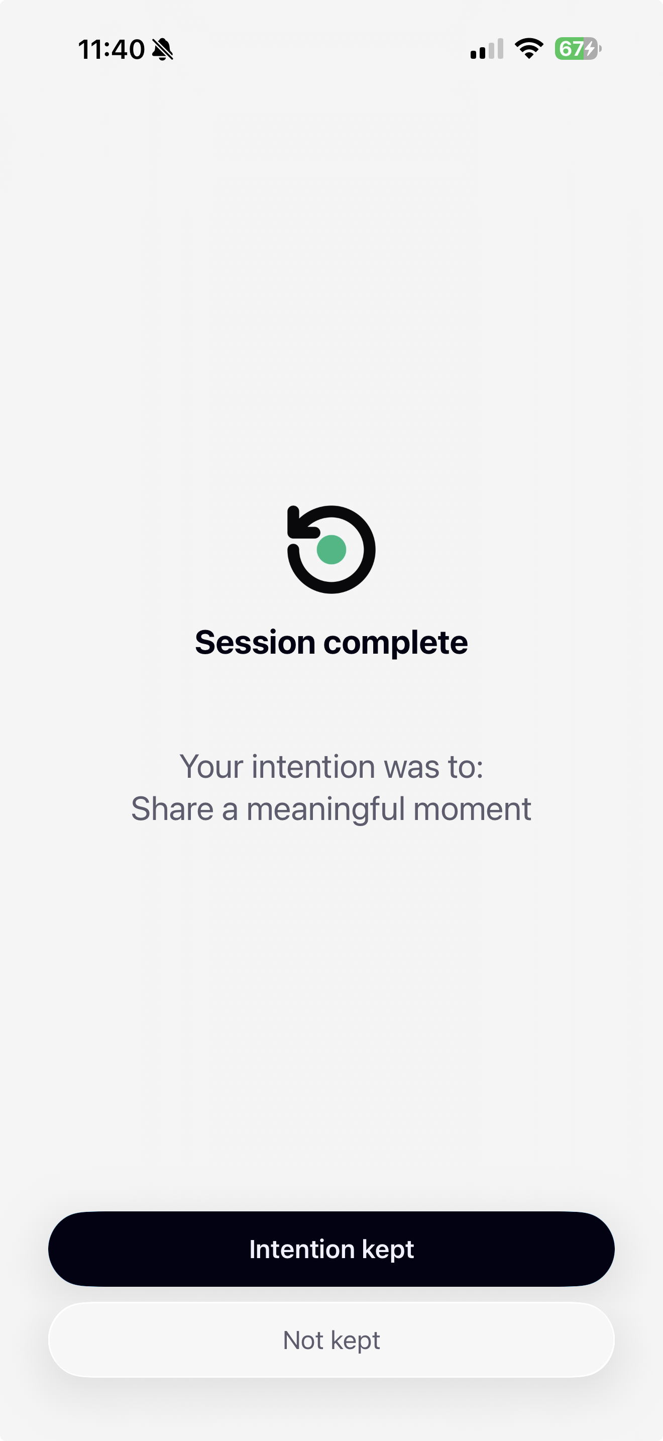In-app session timer